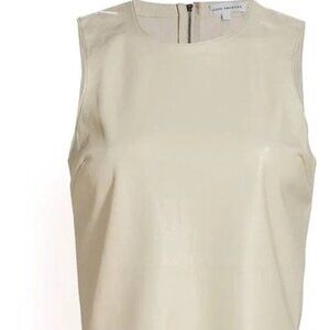 Good American PLUS SIZE Better Than Leather Crop Tank in Bone